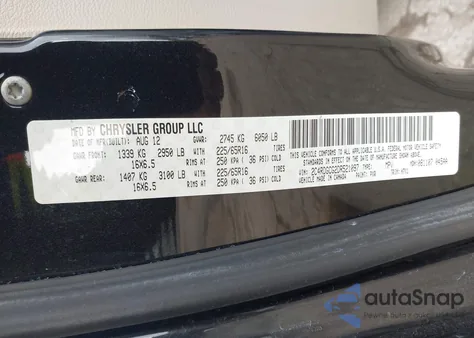 2013 Dodge Grand Caravan Sxt z USA, uszkodzony, nr VIN 2C4RDGCG2DR521097